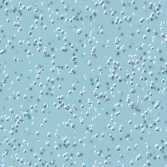seamless pattern of sparkling water bubbles on transparent glass