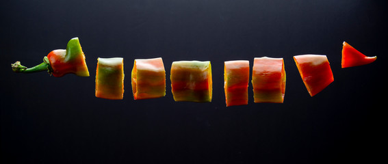 Chopped green pepper for cooking