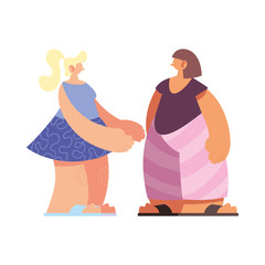 women talking about topics of the day.