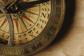 Fototapeta na wymiar Close up view of the compass
