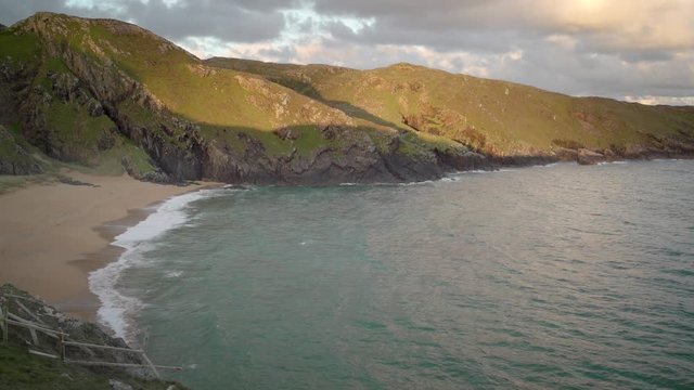 Murder Hole Beach at sunrise. Wide. Donegal, Ireland.