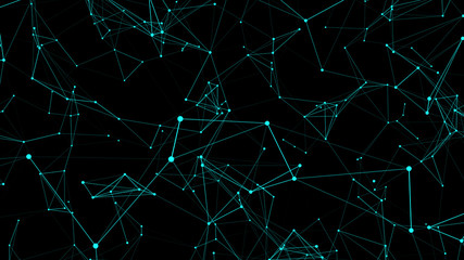 Digital plexus of lines and particles. Network or connection. Abstract digital background. Vector illustration.