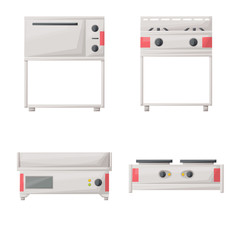 Fototapeta premium Vector design of kitchen and industrial symbol. Collection of kitchen and equipment stock symbol for web.