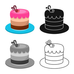 Vector illustration of cake and celebration icon. Web element of cake and chocolate vector icon for stock.