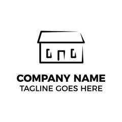 simple design line logo house