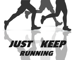 Man and Woman athletes on running race on white background vector illustration