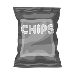Vector illustration of chip and fluted sign. Graphic of chip and crunchy vector icon for stock.
