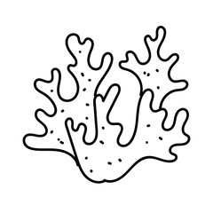 vector element, black and white picture of a marine inhabitant, algae, coloring book