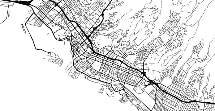 Urban Vector City Map Of Honolulu, USA. Hawaii State Capital