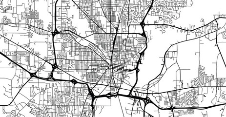 Obraz premium Urban vector city map of Jackson, USA. Mississippi state capital