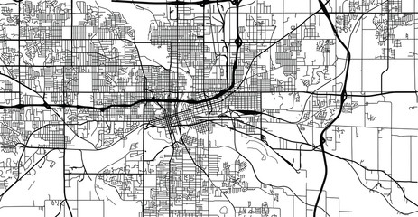 Urban vector city map of Des Moines, USA. Iowa state capital
