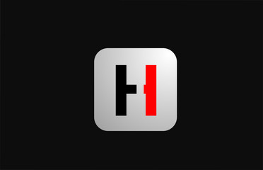 Fototapeta premium H alphabet letter logo icon for business and company with simple black and white design