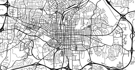 Fototapeta na wymiar Urban vector city map of Raleigh, USA. North Carolina state capital