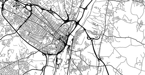 Obraz premium Urban vector city map of Albany, USA. New York state capital