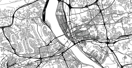 Urban vector city map of Harrisburg, USA. Pennsylvania state capital