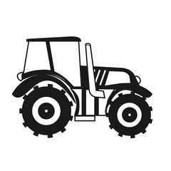 Illustration of black tractor on white background