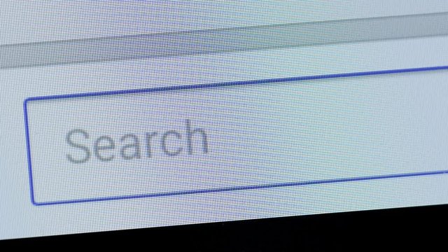 Cursor typing www on the browser bar. Internet Search Close up.