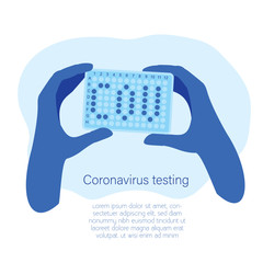 coronavirus pcr plate positive test vector illustration