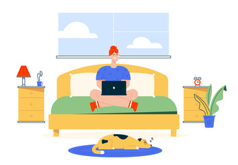 Vector character illustration of work at home