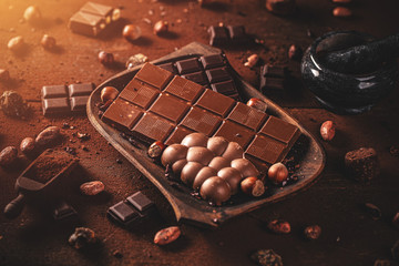 Chocolate pieces concept