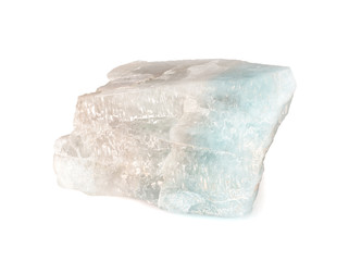 Natural polychrome topaz on white background