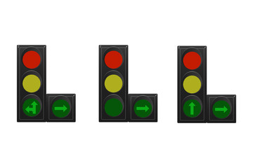 Set of traffic lights.