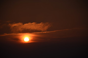 Sky with clouds and sunset
