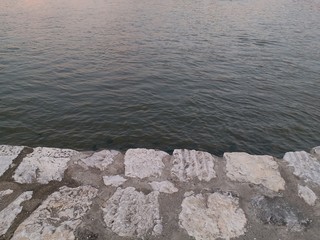 stone wall in the sea