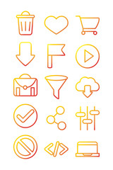 interface internet web technology digital icons set