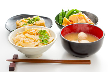Steamed rice and Bamboo shoot called 
