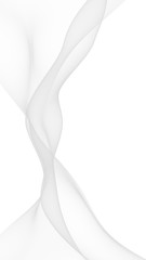 White abstract background. Fluttering white scarf. Waving on wind white fubric. 3D illustration