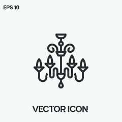 Chandelier vector icon illustration. Ui/Ux. Premium quality.