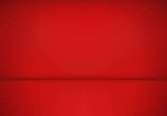 Obraz premium Red empty room studio. Abstract light background.