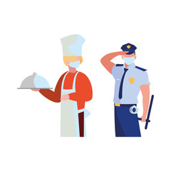 professional men wearing face mask