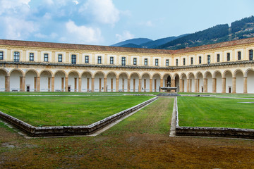 Main cloister of Certosa, Saint Lawrence Charterhouse Monastery in Padula