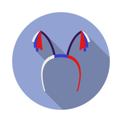 fan hair band long shadow icon. Simple color vector of Russian fan atributs icons for ui and ux, website or mobile application