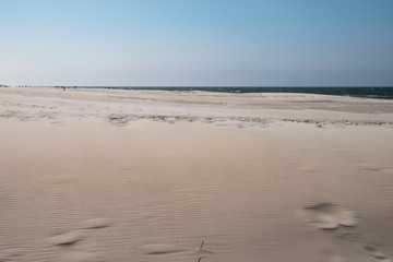 Windy day on the beach in Poland by the Baltic Sea
