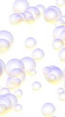 Light pastel colored background with purple bubbles. Wallpaper, texture purple balloons. 3D illustration