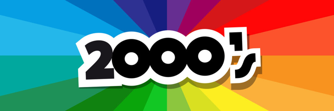 Two Thousand Years on radial stripes background	