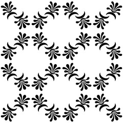 Seamless pattern in ethnic traditional style. Simple geometric Oriental floral motif . Palmette pattern design.