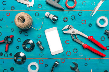 Plumbing DIY tutorial app smartphone mock up
