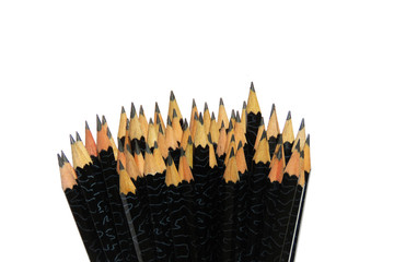 bunch of  Wood color and Black Pencils in White Background.Photo about Group of pencils on white background and each and Pencils isolated on white background.  