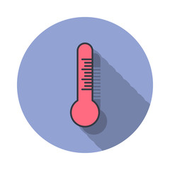 thermometer long shadow icon. Simple color vector of web icons for ui and ux, website or mobile application