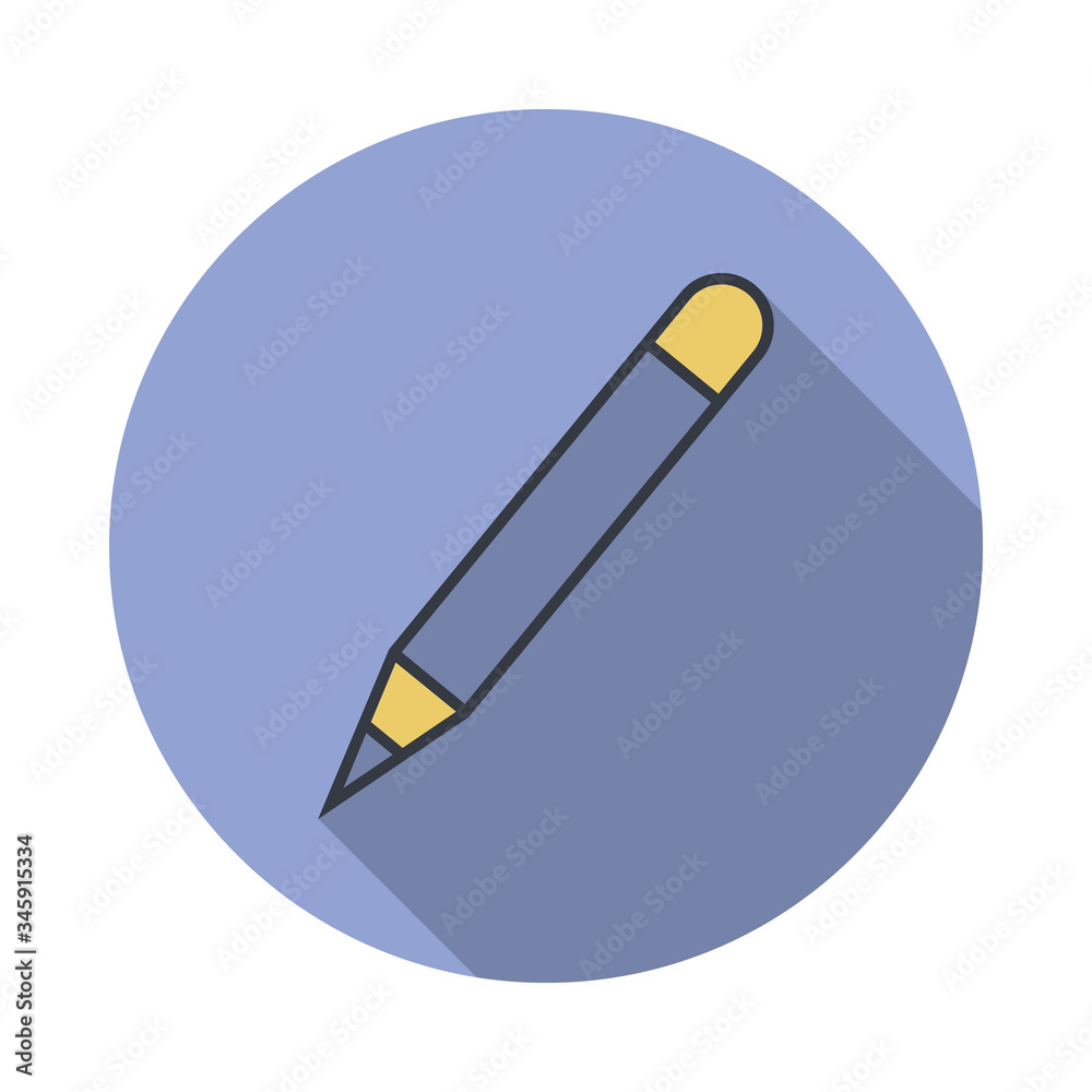 Poster a pen long shadow icon. simple color vector of web icons for ui and ux, website or mobile applicatio