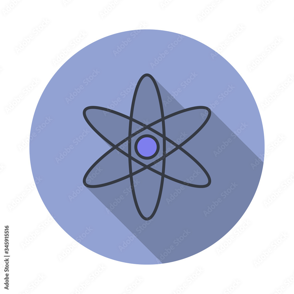 Poster atoms long shadow icon. simple color vector of web icons for ui and ux, website or mobile applicatio
