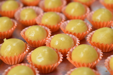 Indonesian pineapple tart cookies or nanas tart. Nastar ready to bake in the oven