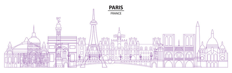 Fototapeta na wymiar Paris skyline vector 18