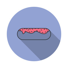 eclair long shadow icon. Simple color vector of web icons for ui and ux, website or mobile application