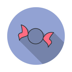 candy long shadow icon. Simple color vector of web icons for ui and ux, website or mobile application