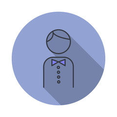 waiter long shadow icon. Simple color vector of web icons for ui and ux, website or mobile application